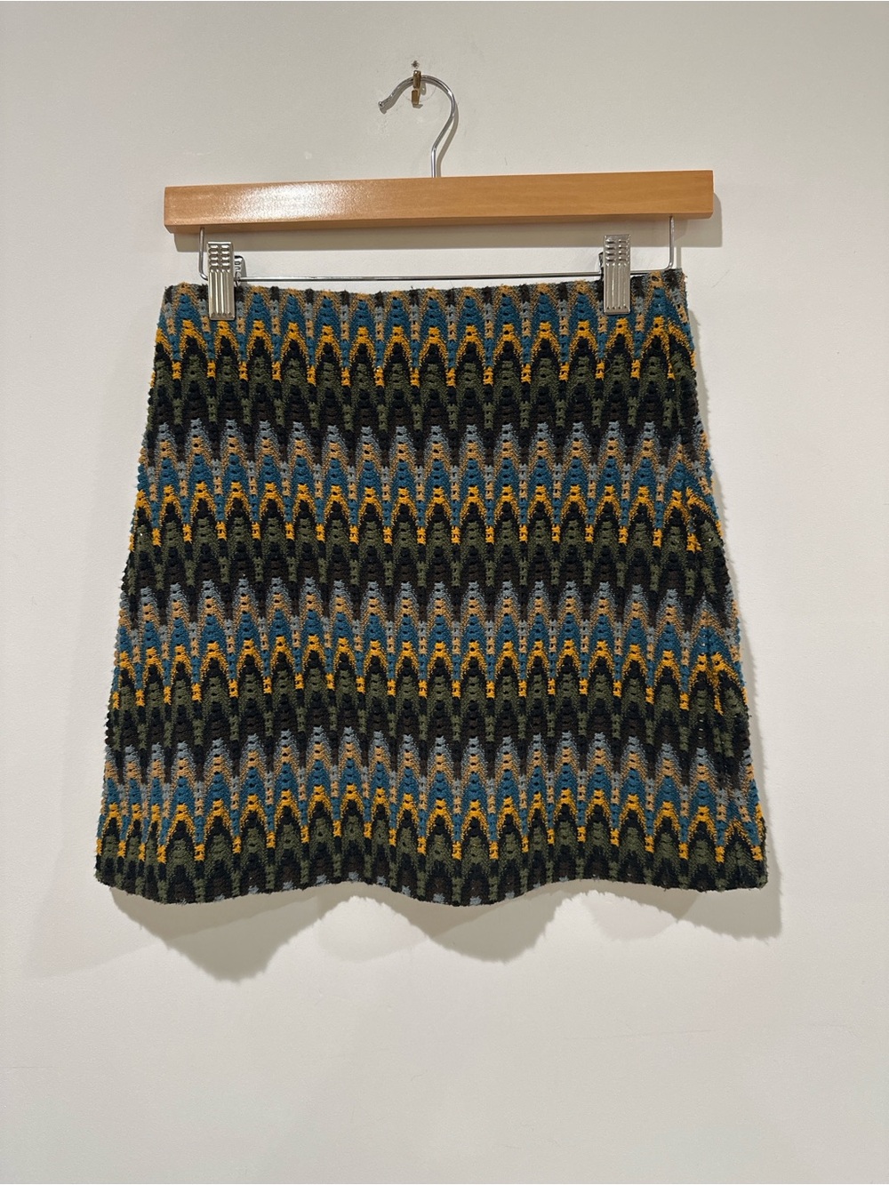 Free People Multicolor Chevron Knit Mini Skirt